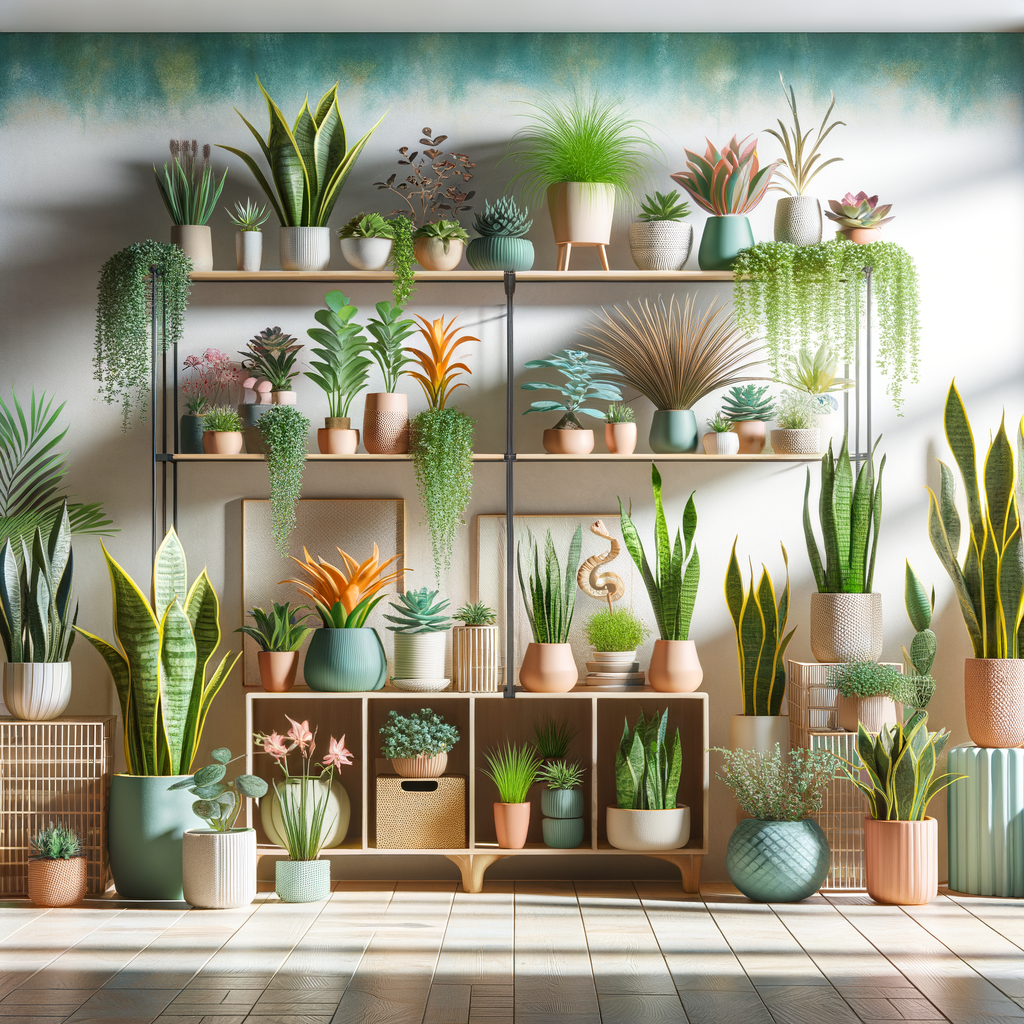 Assortment of top 10 easy care plants including succulents, snake plants, and peace lilies for busy gardeners, showcasing low-maintenance gardening in a modern indoor setting.