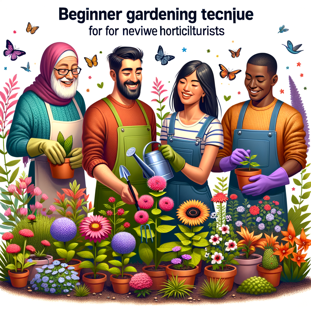 Gardening enthusiasts joyfully tending to their beginner flower garden filled with best flowers that are easy to grow, showcasing the simplicity of starting a flower garden and implementing gardening tips for beginners.