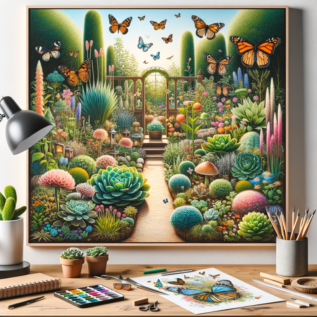 Vibrant home butterfly garden showcasing butterfly garden kit, variety of butterfly garden plants, and butterfly garden layout, offering butterfly garden ideas and design pictures for creating a butterfly garden at home or in school.