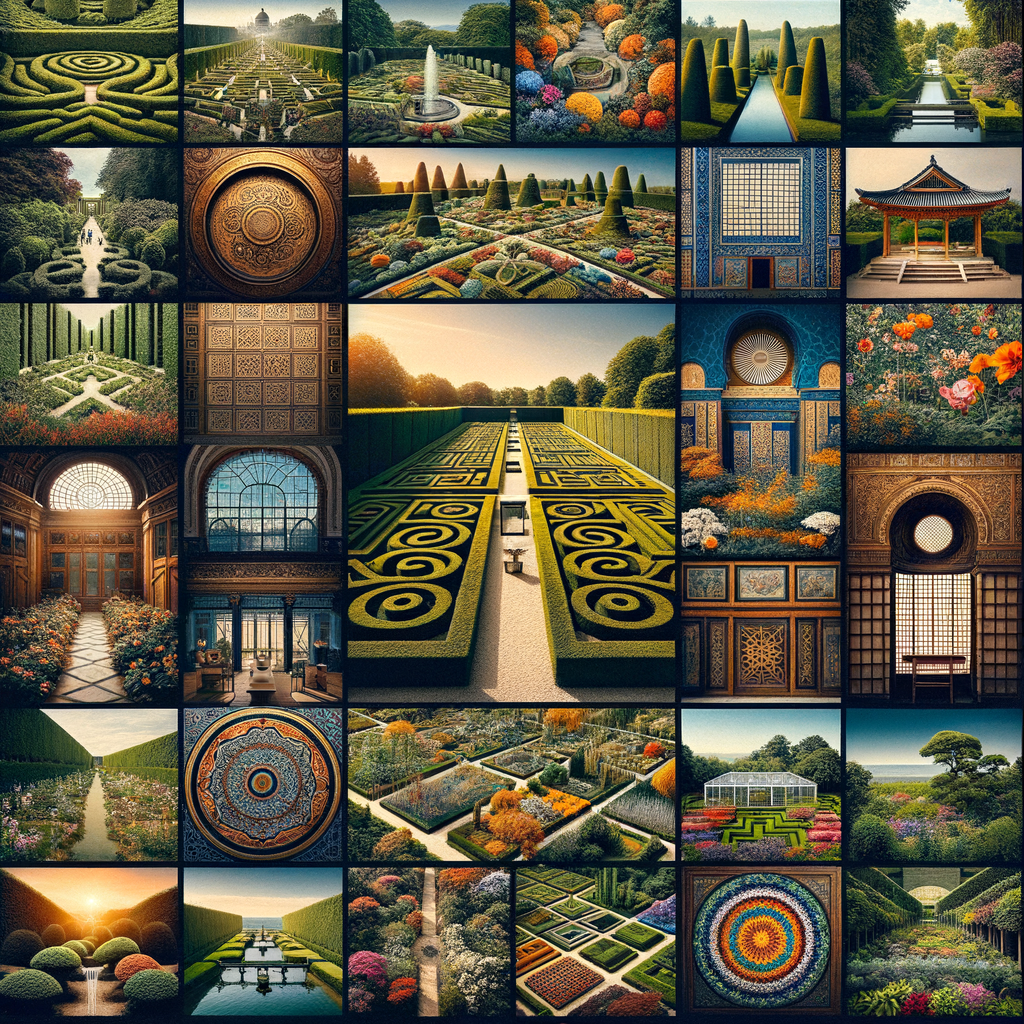Collage of world's historical gardens showcasing timeless garden lessons, garden design history, and historical landscaping techniques for global garden traditions and world garden tours.