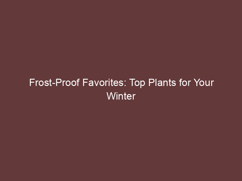 Frost-Proof Favorites: Top Plants for Your Winter Garden