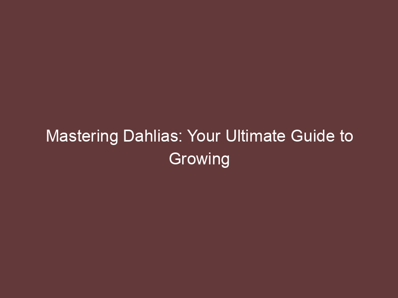 Mastering Dahlias: Your Ultimate Guide to Growing and Nurturing